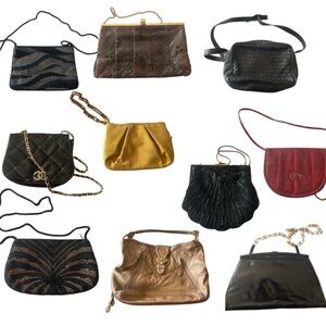 Bundle of 10 Vintage Handbags (50’s-80’s) + 9 Accessories.